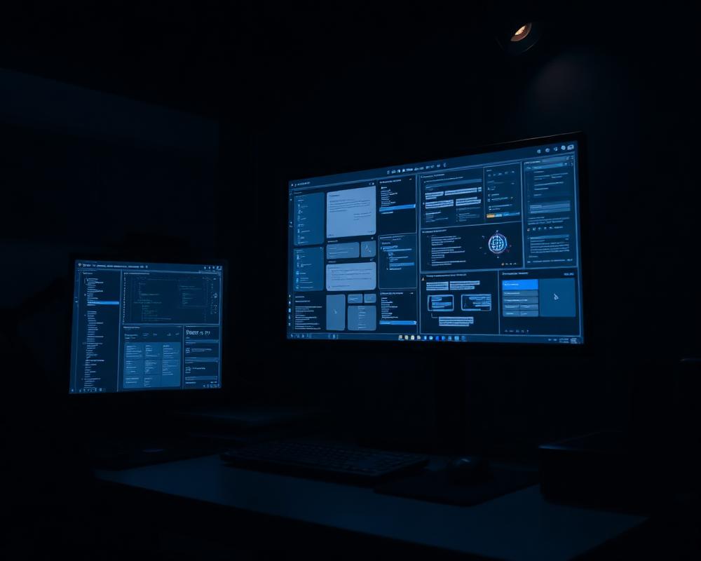 UX wireframes on a monitor