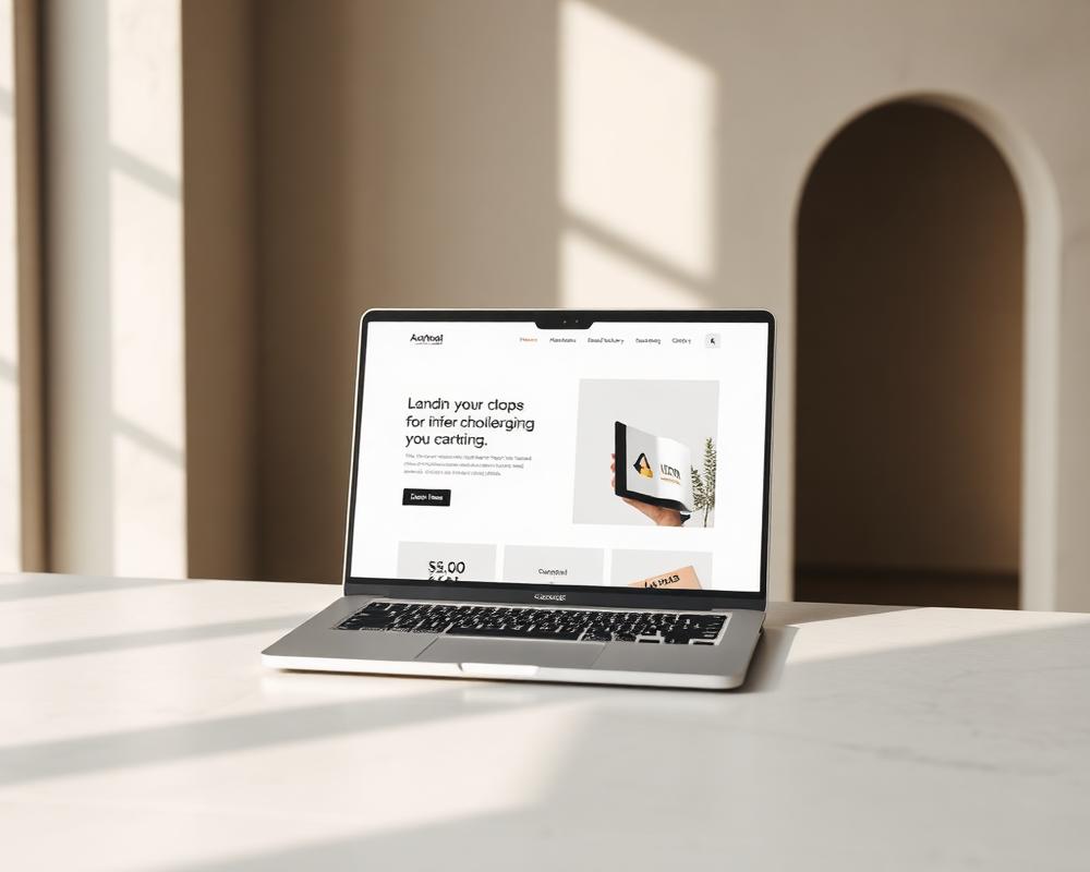Website design on a laptop
